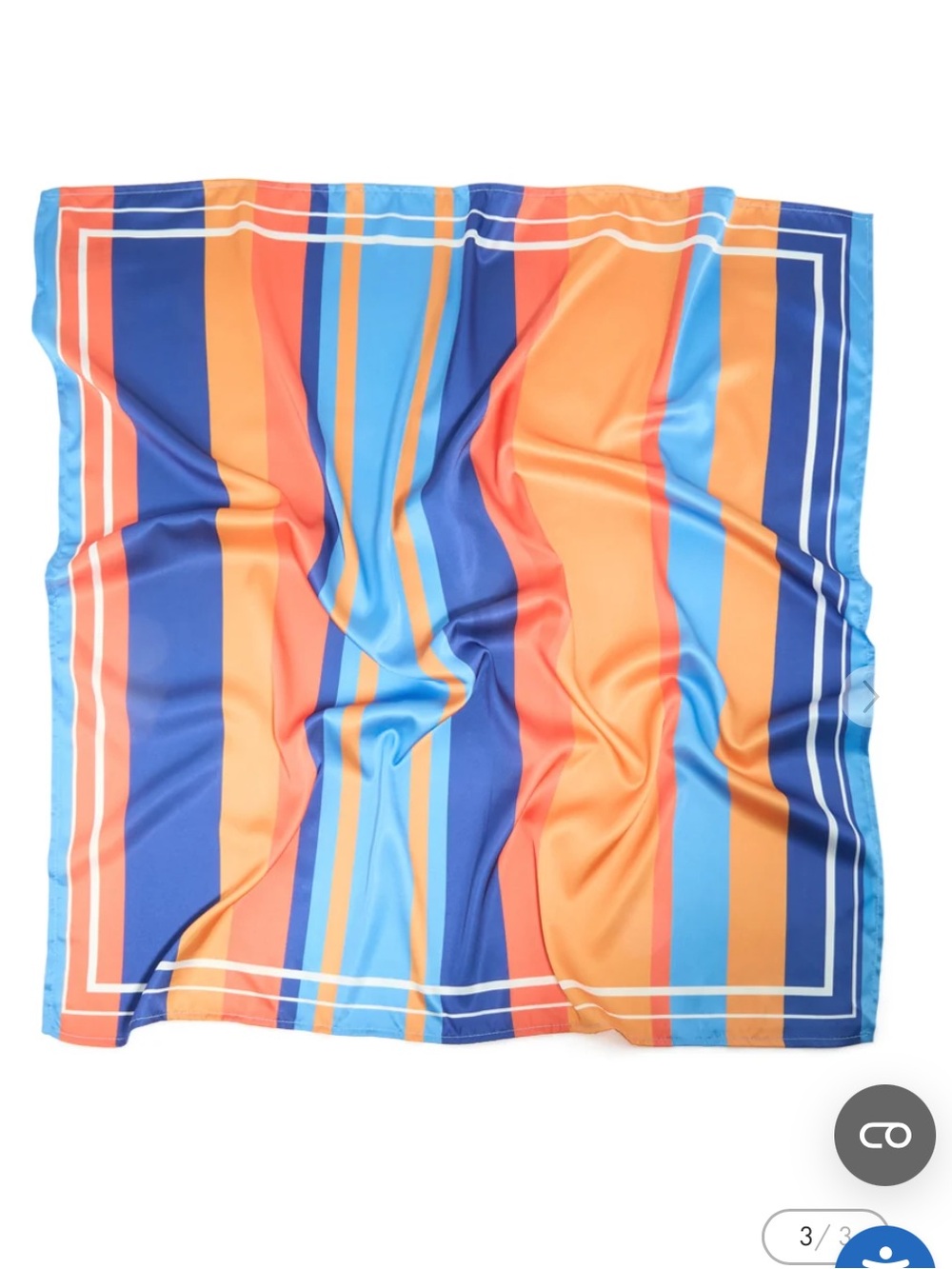 Lovisa Scarf - Blue, Orange, White Stripe